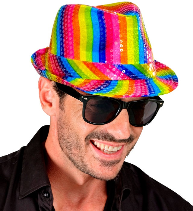 Rainbow Sequined Fedora