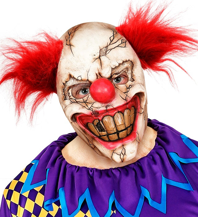 Killer Clown Half Face Mask With Hair
