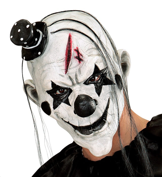 Killer Clown Mask With Hair & Mini Hat