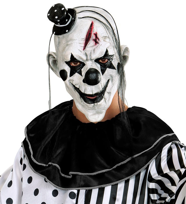 Killer Clown Mask With Hair & Mini Hat