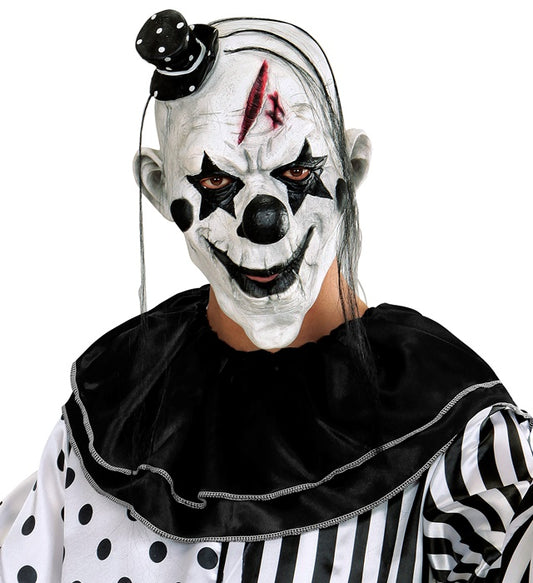 Killer Clown Mask With Hair & Mini Hat