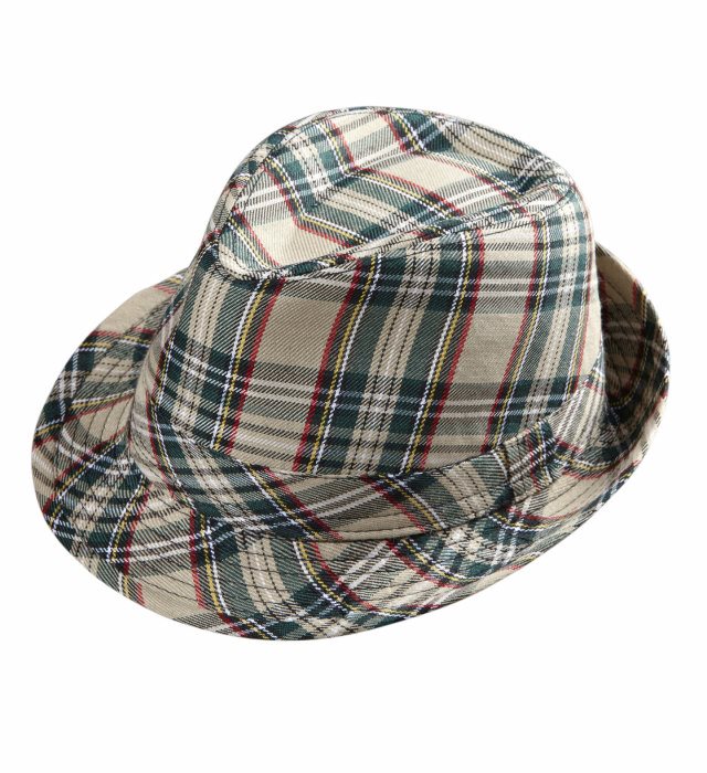 Beige Tartan Fedora