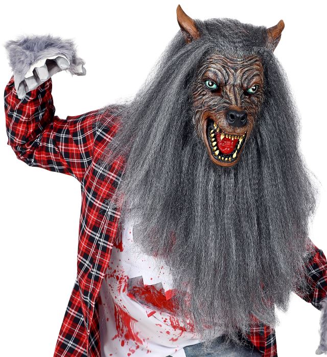 Werewolf Full Head Mask With Fur