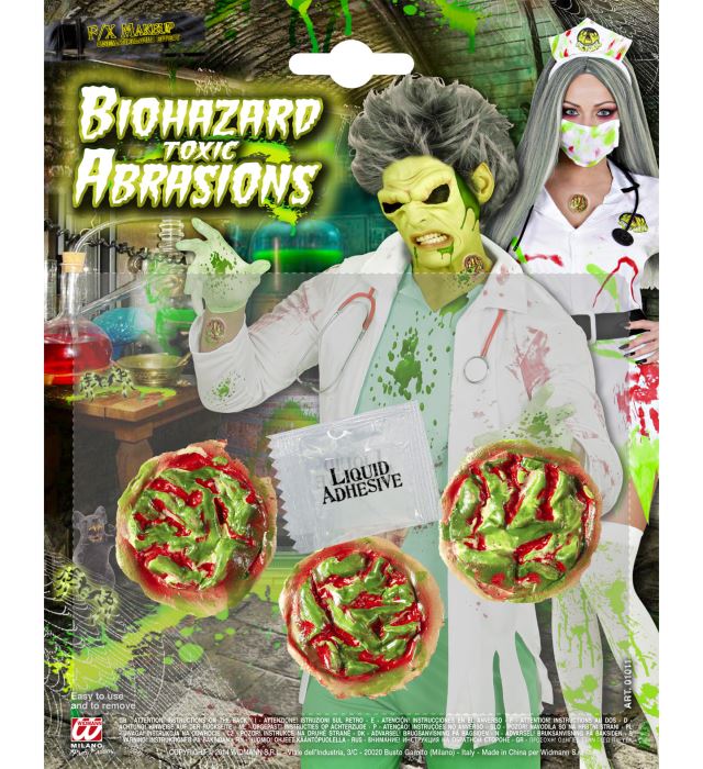 Sets Of 3 Biohazard Toxic Abrasions In Professional Quality With Glue