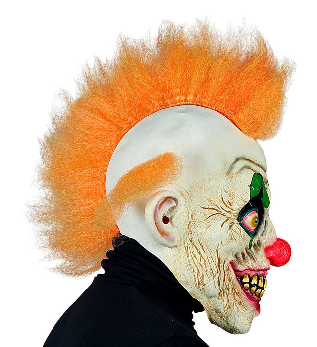 Horror Circus Clown Full Head Mask With Hair