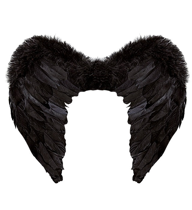 Black Feathered Wings 50X40 Cm