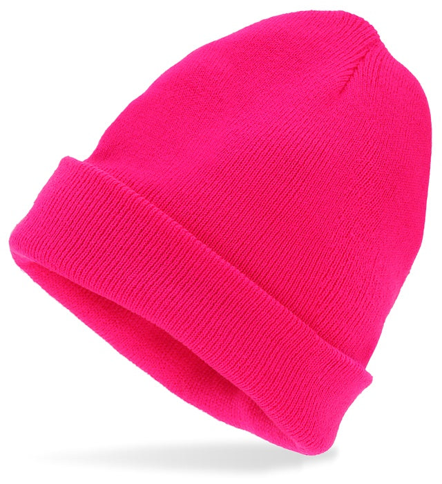 Hat Beanie Neon Pink Wool Look