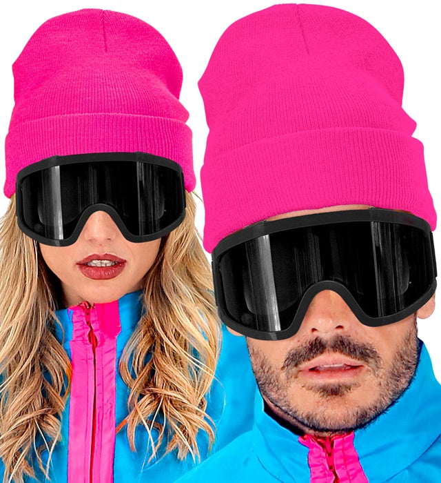 Hat Beanie Neon Pink Wool Look