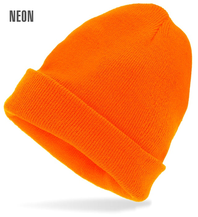 Hat Beanie  Neon Orange Wool Look