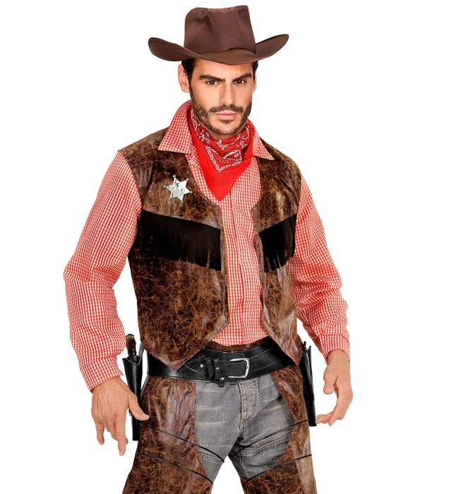 Leatherlook Black Authentic Western Double Holster And Belt