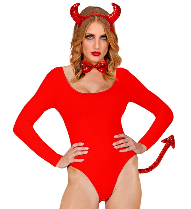 Sequin Devil Set  Horns, Bow Tie, Tail 