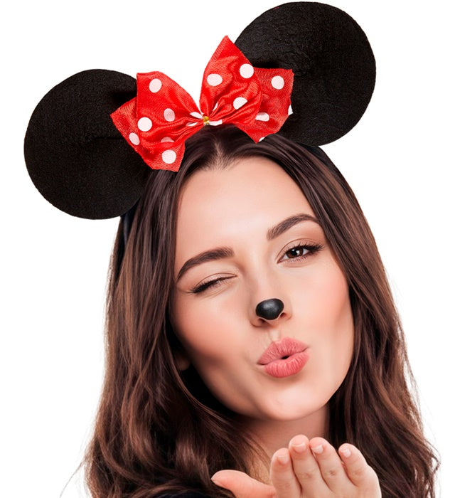 Mouse Ears Headband With Dotted Bow