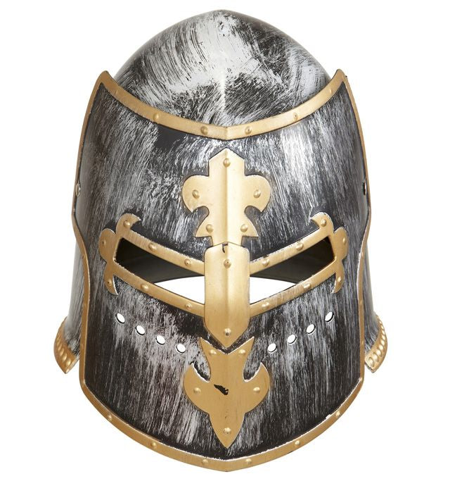 Medieval Knight Helmet With Visor Hard Plastic - Adult Size