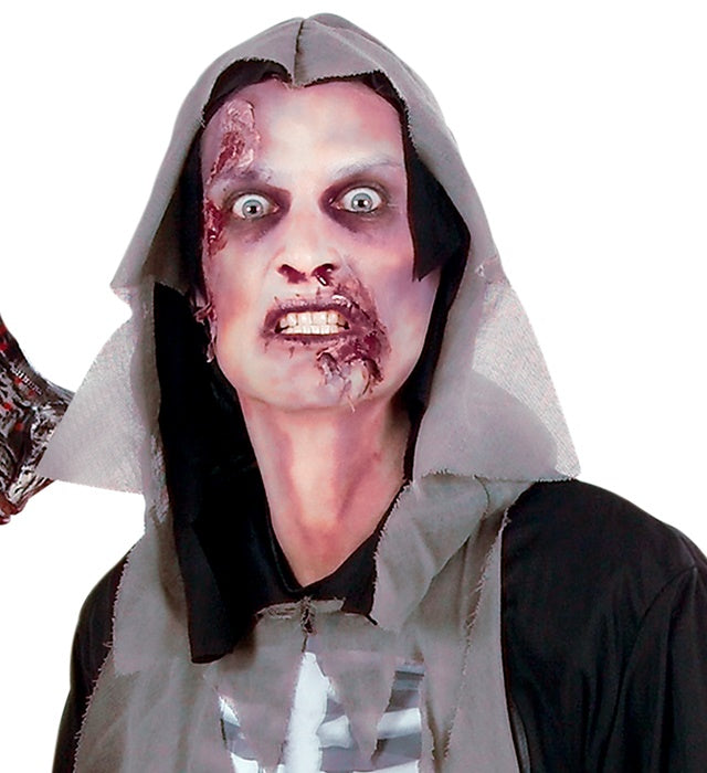 Zombie Make-Up Kit  Liquid Latex 10 Ml, Blood 10 Ml, Black & Grey Pencil 4,8 Ml, Tricolor Makeup 4,5 Ml In Tray, Applicator, 2 Sponges 