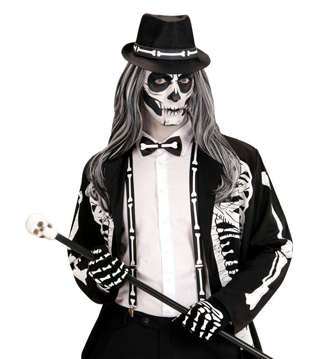 Skeleton  Bone Braces, Bow Tie, Gloves & Hat 