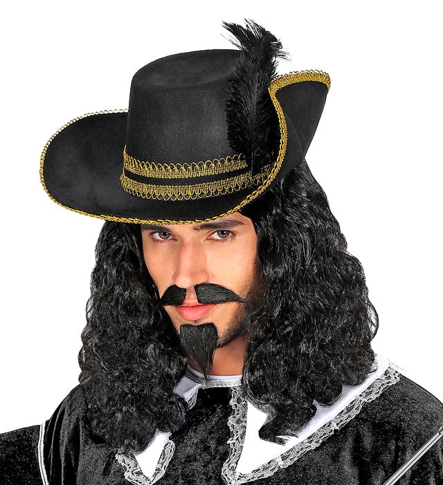 Musketeer Wig, Moustache And Goatee In Box