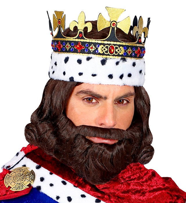 Medieval King Wig & Beard In Box