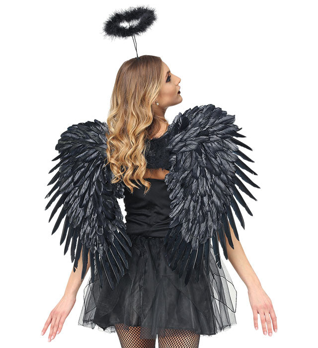 Black Feathered Wings 80X60 Cm