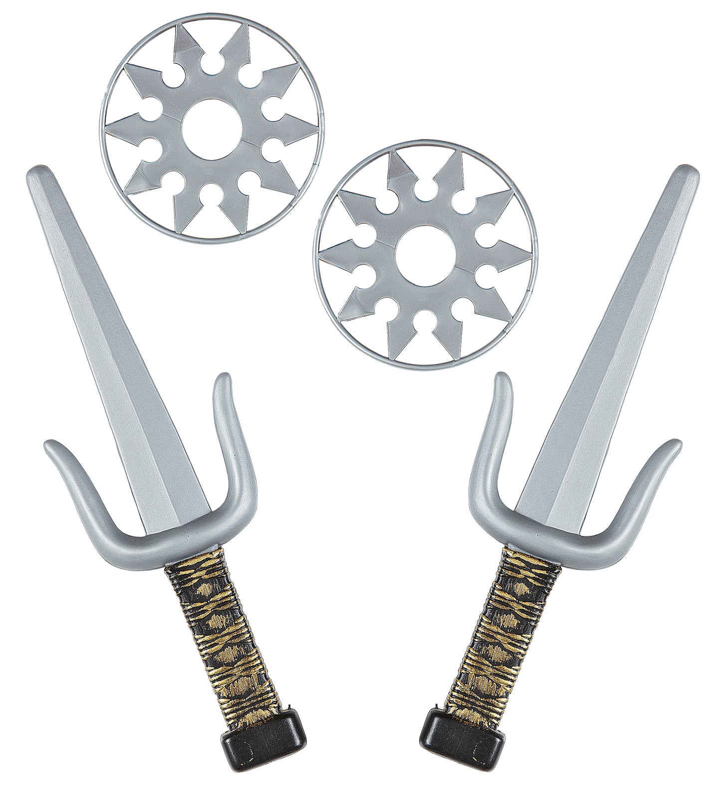 Ninja Weapons Set  Pair Of Sai &2 Shuriken 