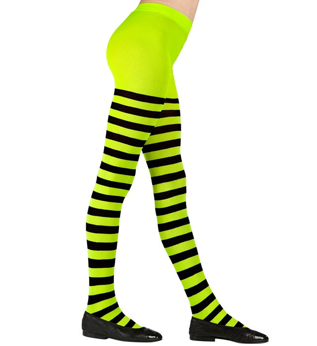 Green/Black Striped Pantyhose 70 Den
