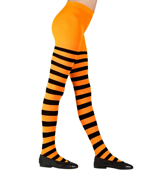 Orange/Black Striped Pantyhose 70 Den