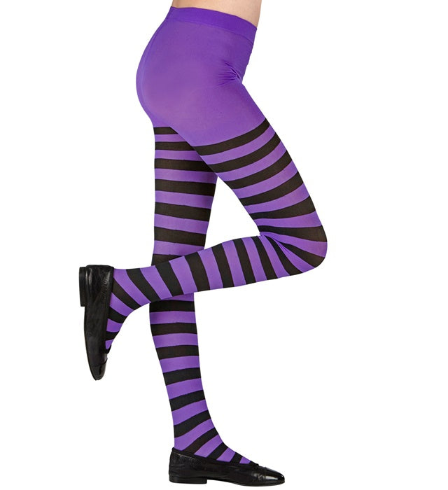 Purple/Black Striped Pantyhose 70 Den