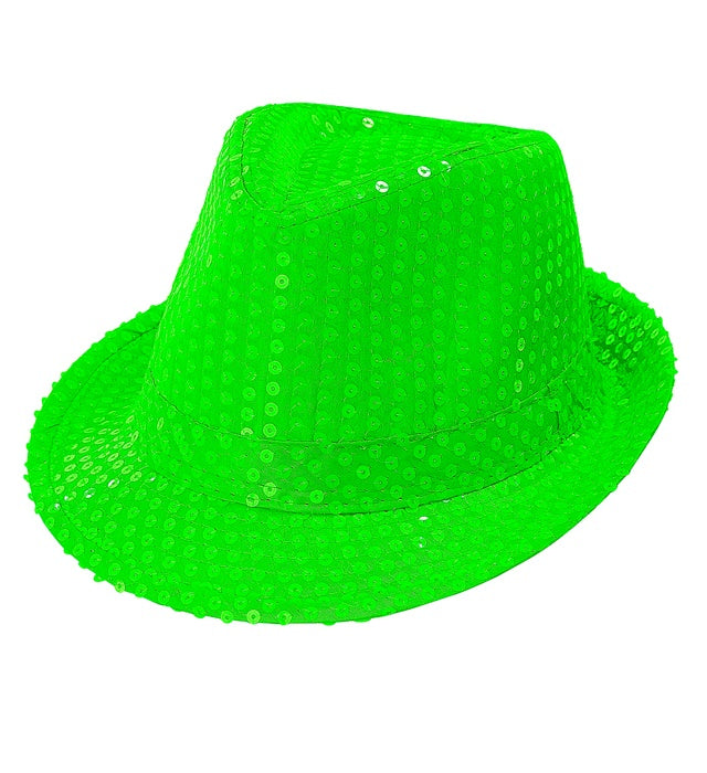 Neon Green Sequin Fedora