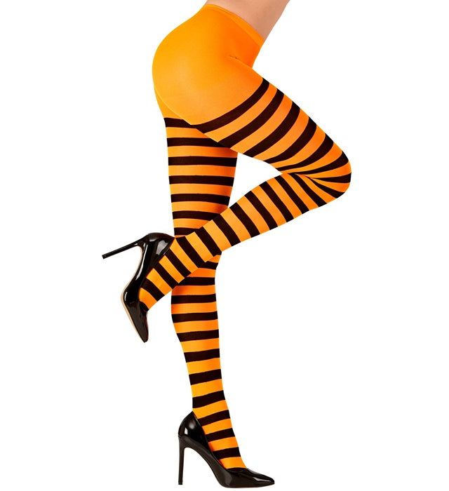 Orange/Black Striped Pantyhose 70 Den