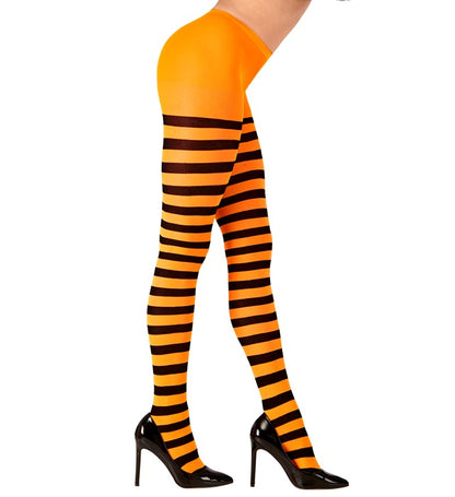 Orange/Black Striped Pantyhose 70 Den