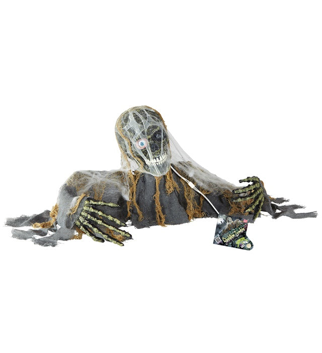 Sound Sensor Activated Animated Skeleton Zombie Groundbreaker With Moving Head & Arms, Light-Up Eye And Eerie Laughter 120 Cm 