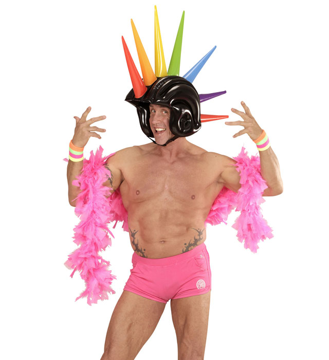 Inflatable Multicolor Spikes Helmet 90 Cm