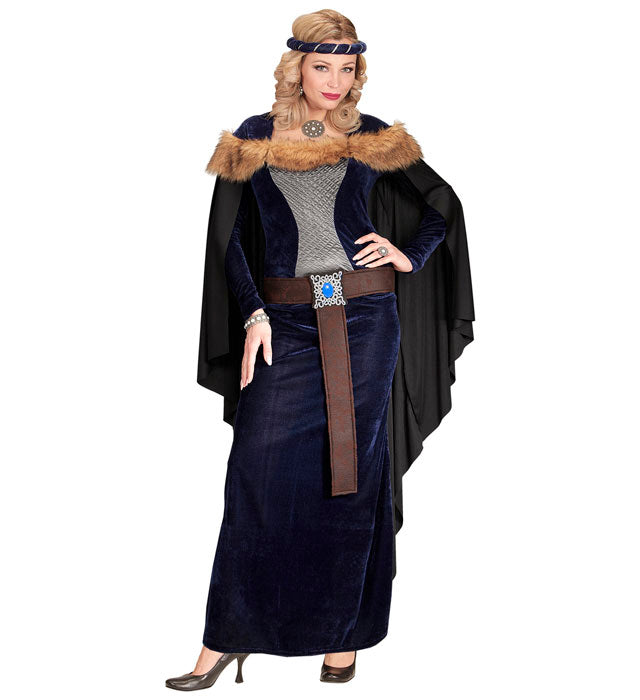Medieval Princess  Dress With Cape, Belt, Headpiece 
