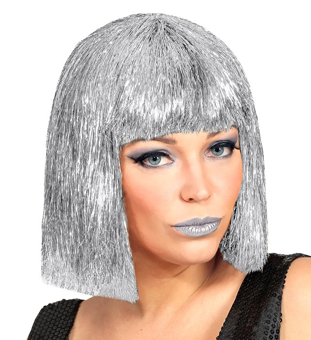 Silver Glitzy Vegas Wig In Box