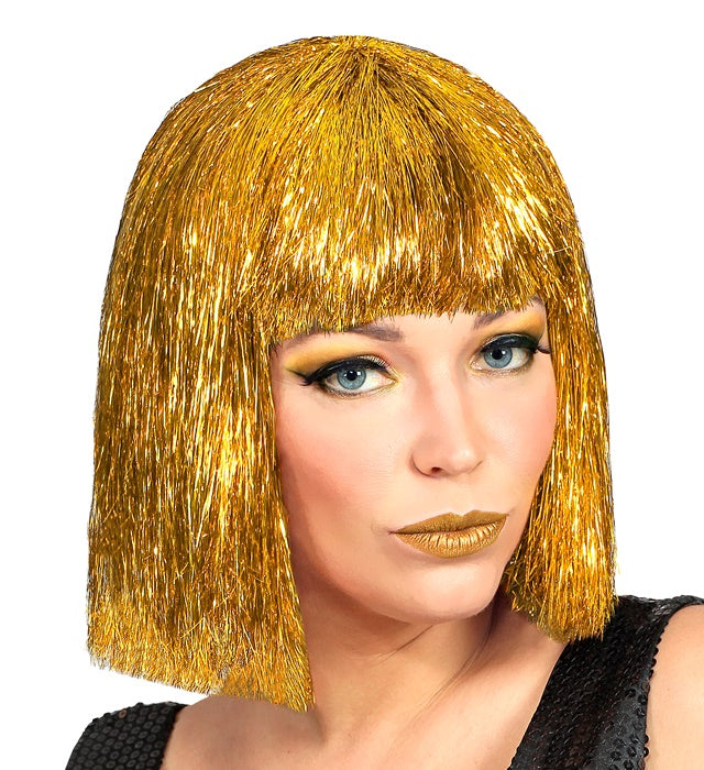 Gold Glitzy Vegas Wig In Box