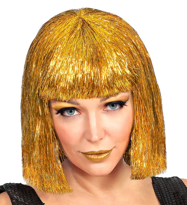 Gold Glitzy Vegas Wig In Box