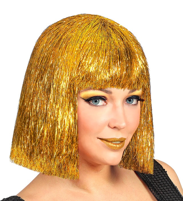 Gold Glitzy Vegas Wig In Box