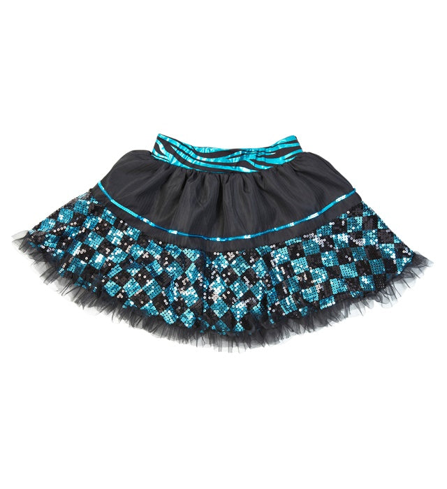 Black/Turquoise Chequered Sequin Tutu