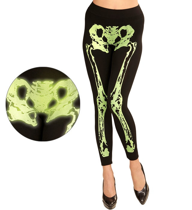 Neon Green Skeleton Leggings 75 Den