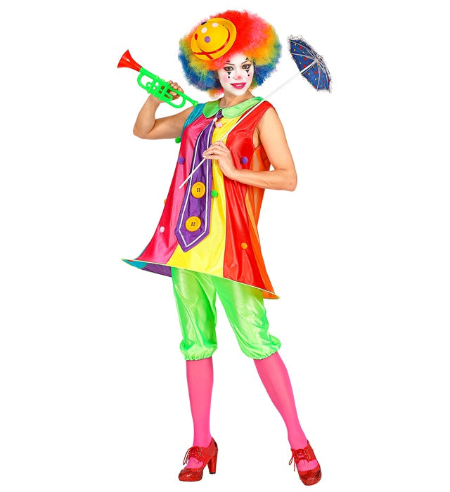 Clown  Dress With Hooped Hemline And Tie, Pantaloons 