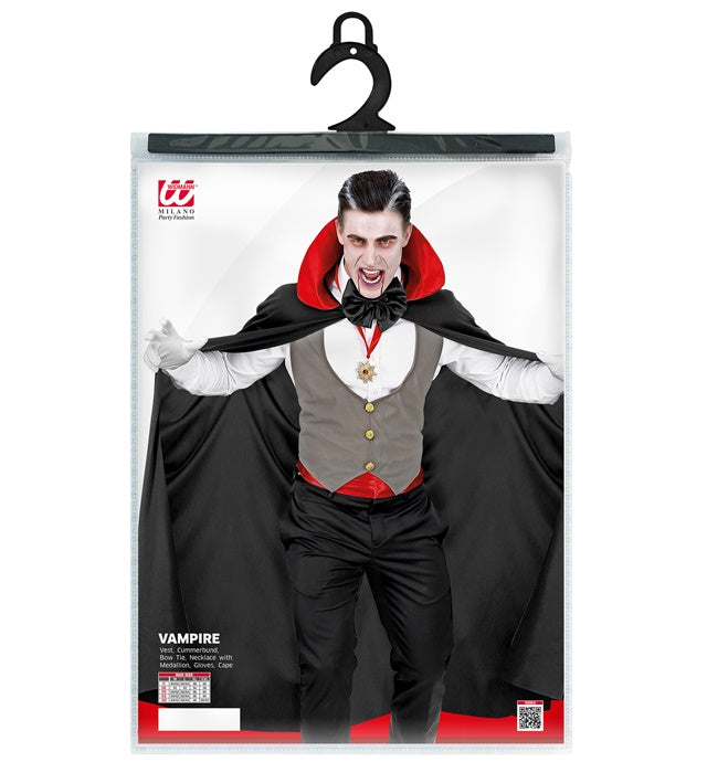 Vampire  Vest, Cummerbund, Bow Tie, Necklace With Medallion, Gloves, Cape 
