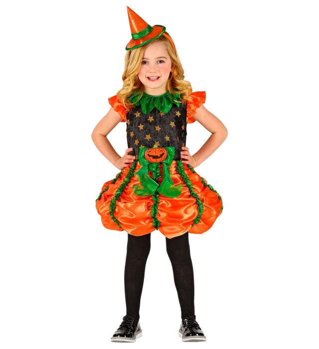 Pumpkin Witch  Dress, Mini Hat 