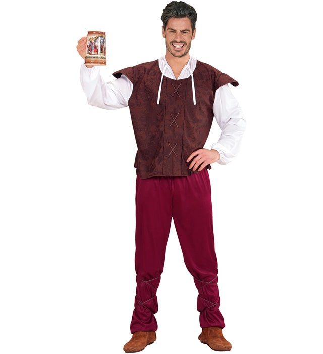 Tavern-Keeper  Shirt With Vest, Pants, Leg Ties 