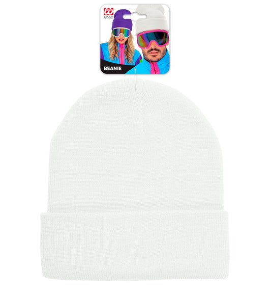 Hat Beanie White Wool Look