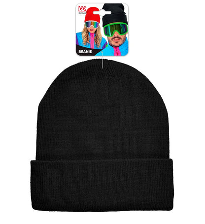 Hat Beanie Black Wool Look