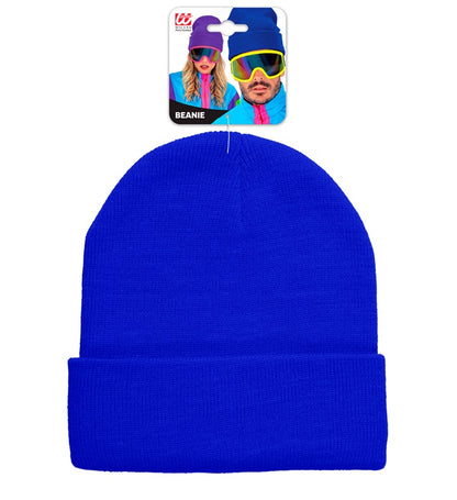 Hat Beanie Blue Wool Look