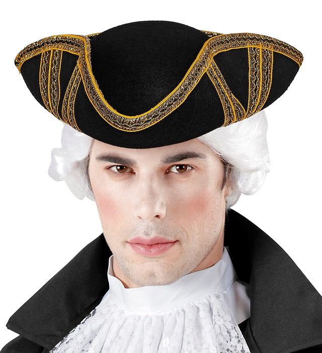 Tricorn With Gold Trim Felt