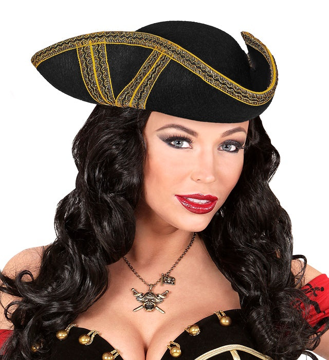 Tricorn With Gold Trim Felt