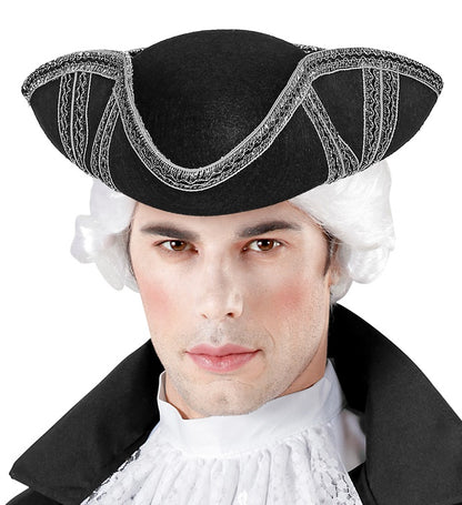 Tricorn With Silver Trim Felt