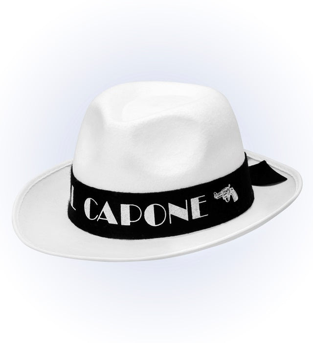 Felt White Al Capone Hat