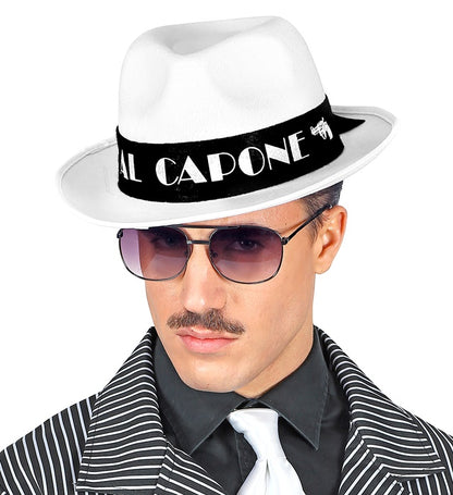 Felt White Al Capone Hat